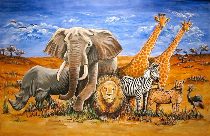 One Of My Murals. We Call It The Safari Room...