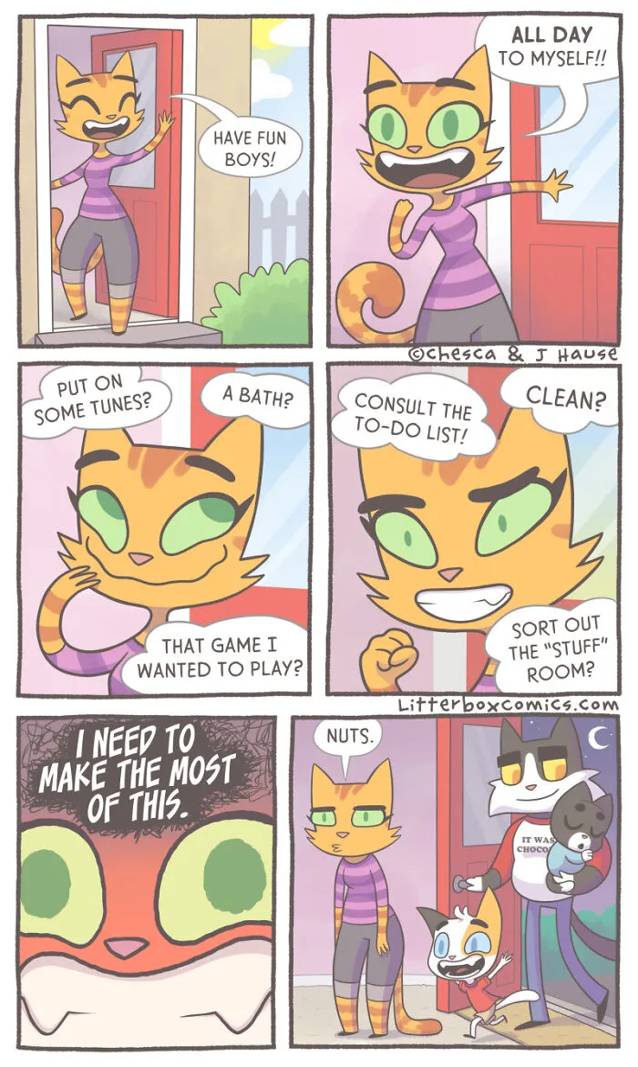 My Parenting Experience In 30 Comics With A Feline Twist (New Pics)