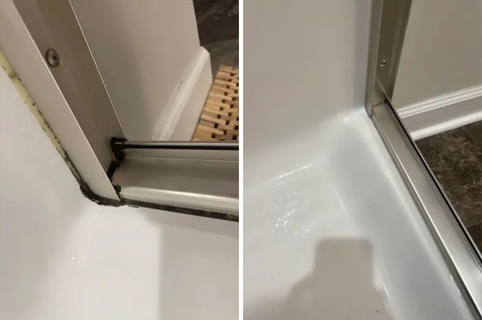 Gave Up On Cleaning And Decided To Scrape It Off And Reseal It; Thought You Guys Would Appreciate A Satisfying Before/After Pic