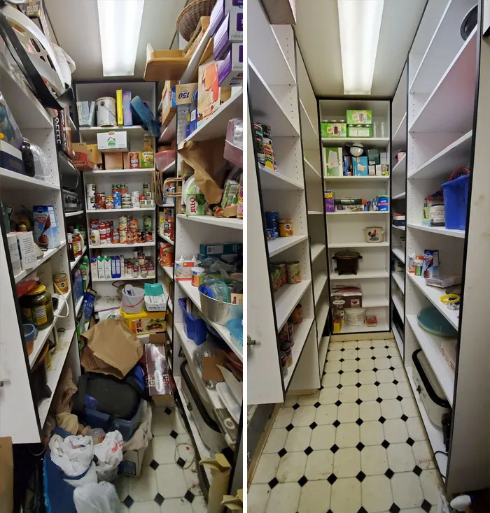 Mi sobrina y yo limpiamos y organizamos la despensa de mis padres que estaba desordenada desde que tengo uso de razón