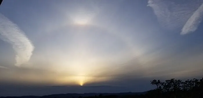 This Sunset Had A Really Cool Arch Over It, And The Arch Has A Cone At The Very Top!!