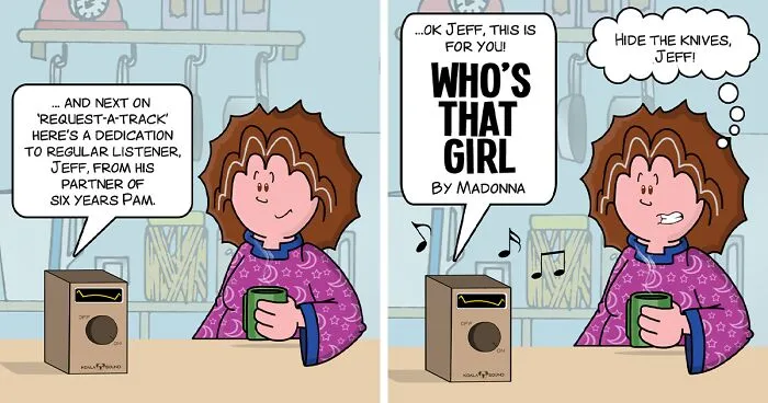 During My Mental Breakdown, I Started Creating Cartoon Strips Of My Best Friend's Life And Here's 20 Of Them