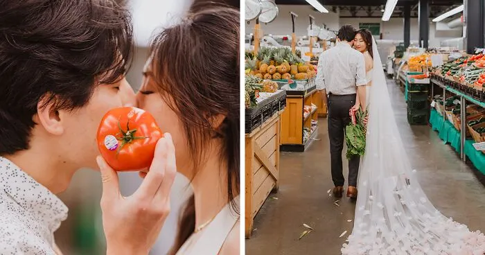 This Couple Decided To Take Their Engagement Photos At The Grocery Store They Shop At, And The End Result Might Make You Smile