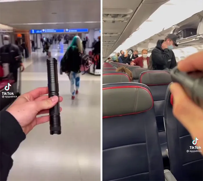 Quemar personas con un láser de alta potencia y conseguir que te prohíban la entrada a un aeropuerto para obtener fama