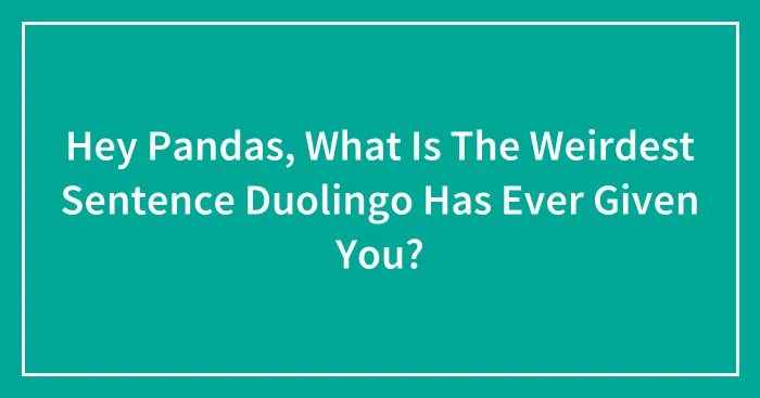 Hey Pandas, What Is The Weirdest Sentence Duolingo Has Ever Given You? (Closed)