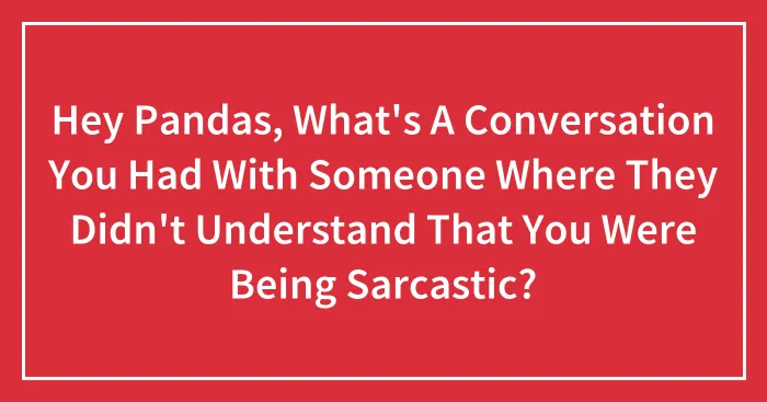 Hey Pandas, What's A Conversation You Had With Someone Where They Didn't Understand That You Were Being Sarcastic? (Closed)