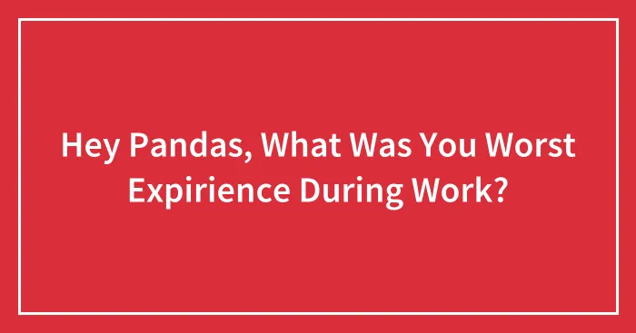 Hey Pandas, What Was You Worst Expirience During Work?