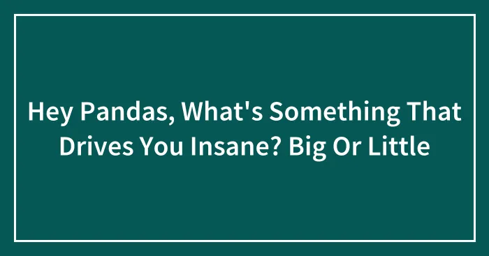 Hey Pandas, What's Something That Drives You Insane? Big Or Little