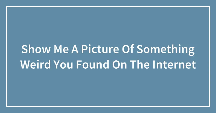 Show Me A Picture Of Something Weird You Found On The Internet