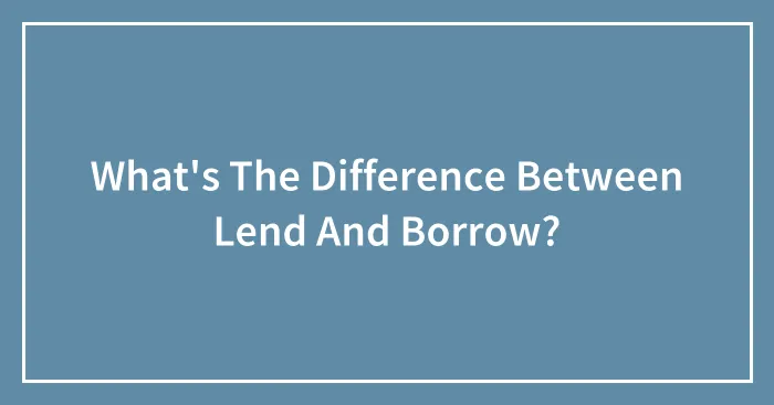 What's The Difference Between Lend And Borrow?