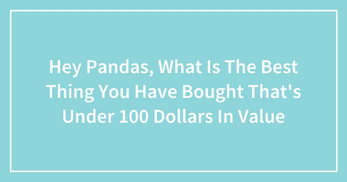 Hey Pandas, What Is The Best Thing You Have Bought That's Under 100 Dollars In Value (Closed)