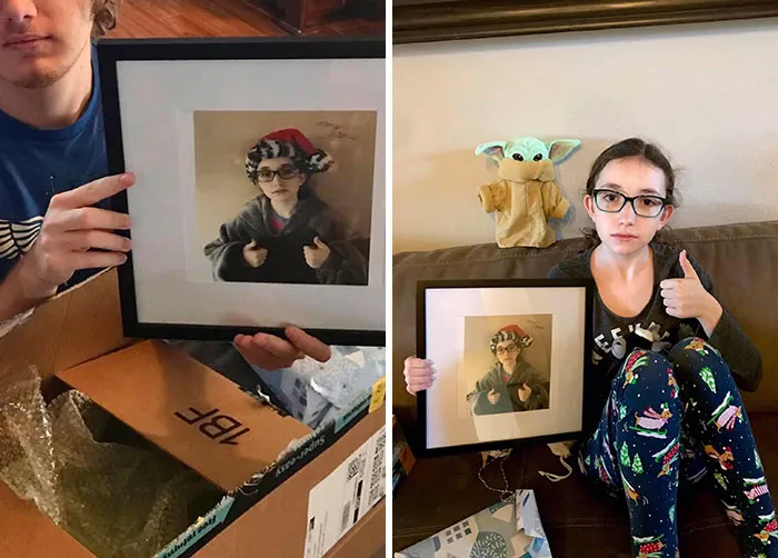 Mi hija le regaló a mi hijo una foto suya firmada por Navidad