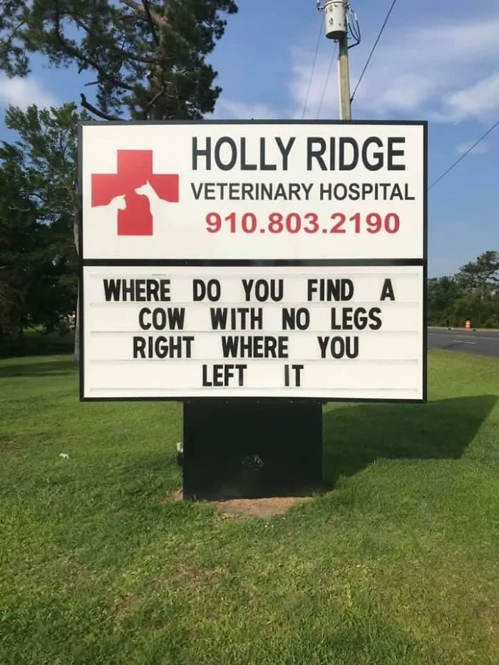 30 Of The Funniest Outdoor Signs From This Vet Hospital To Make You Crack A Smile