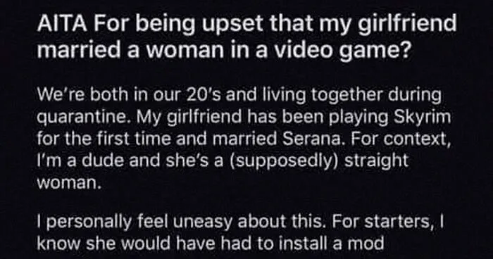 Girl Marries A Woman In A Video Game, Her Boyfriend Loses It