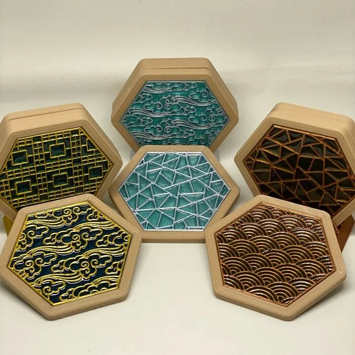 These Coasters I Designed And Made Using 3D Printing And Resin Casting.