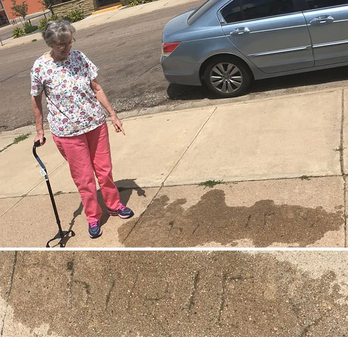 En 1945, mi bisabuela escribió su nombre en la calle. Lo encontramos. Ella tiene 93 años