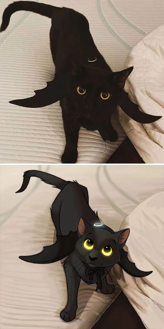 La gente envía fotos de sus mascotas a esta artista y ella las disneyfica (30 imágenes nuevas)