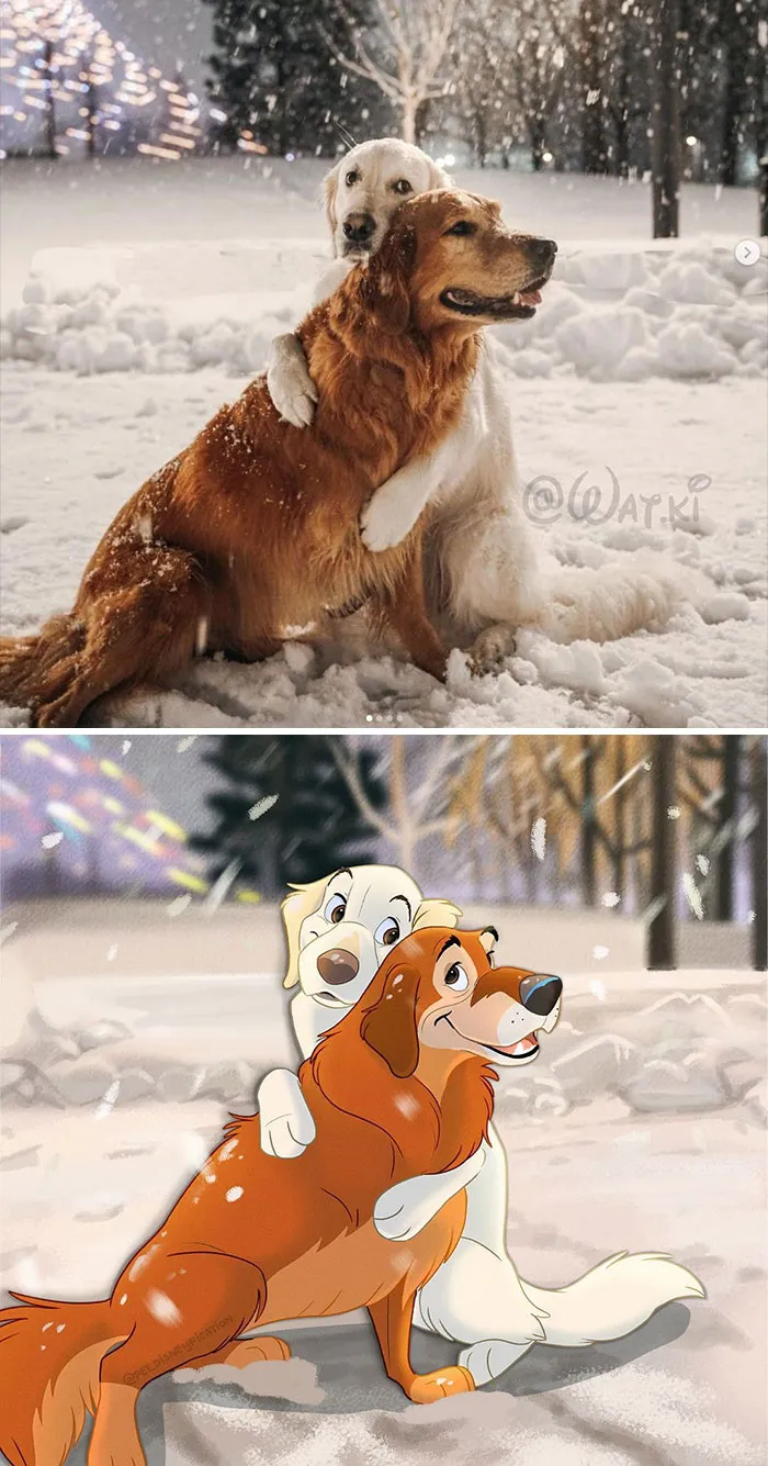 La gente envía fotos de sus mascotas a esta artista y ella las disneyfica (30 imágenes nuevas)