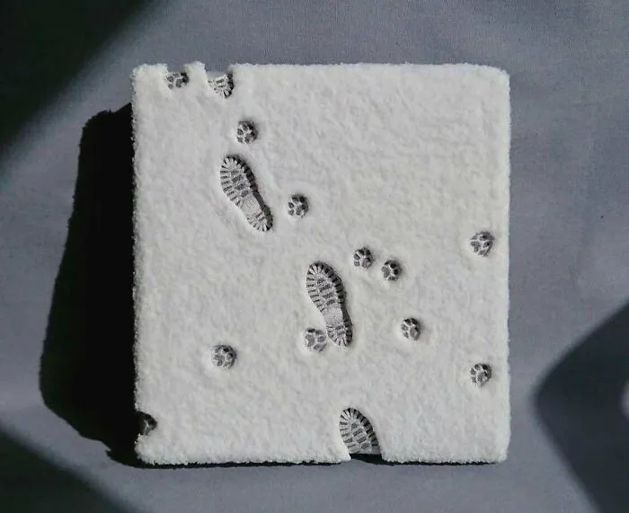 Not My Work But Too Cool Not To Share- Embroidered Snow Steps By Narumi Takada (Nrm_takada On Ig)