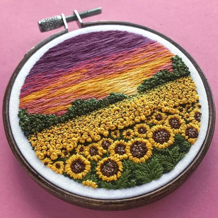 My Most Recent Thread Painting "You Were My Sunflower..."