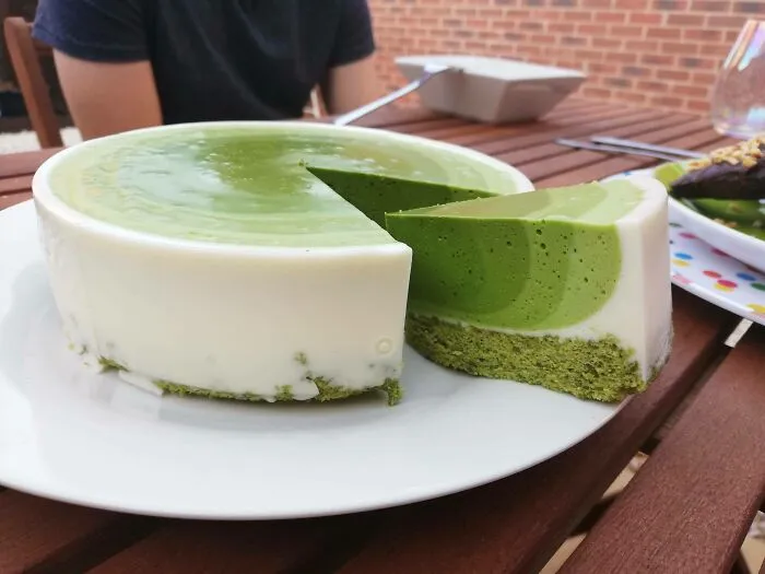 Las capas de mi tarta de matcha