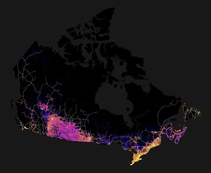 Canada, pero sólo las carreteras