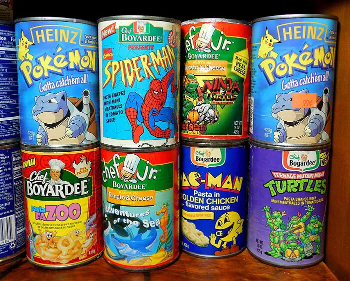 Latas de sopa de los 90