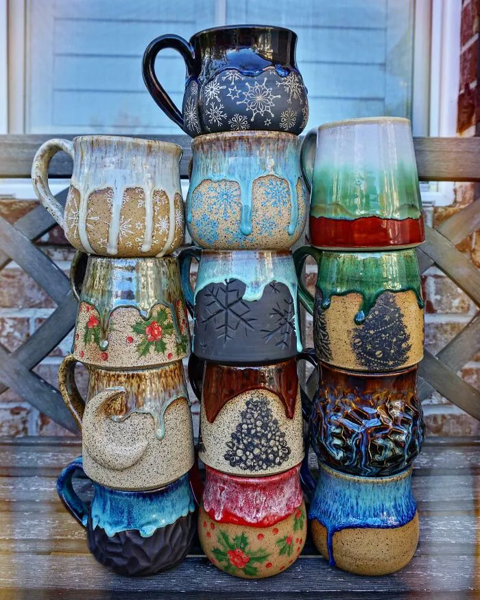 Un conjunto de tazas que hice para las fiestas