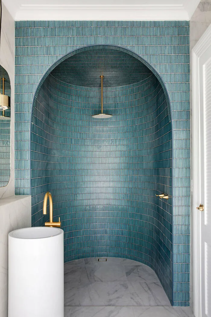 Arched Shower Alcove Clad With Tiles In A North West Sydney Home, Australia