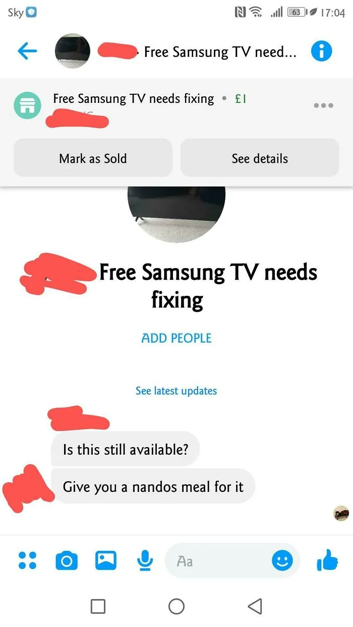 The Opposite Of A Choosing Beggar But Funny This TV Was On For Free