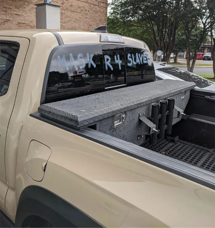 Parked Next To This Guy At Petsmart Today. He Wrote It While Waiting For The Store To Open