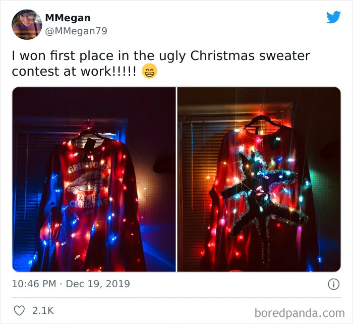 A Black Cat On A Christmas Sweater. That's Probably A Bad Luck