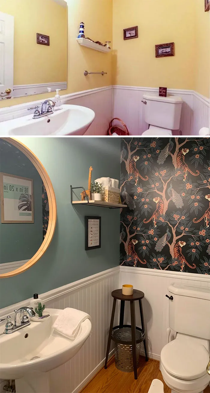 Baño después y antes
