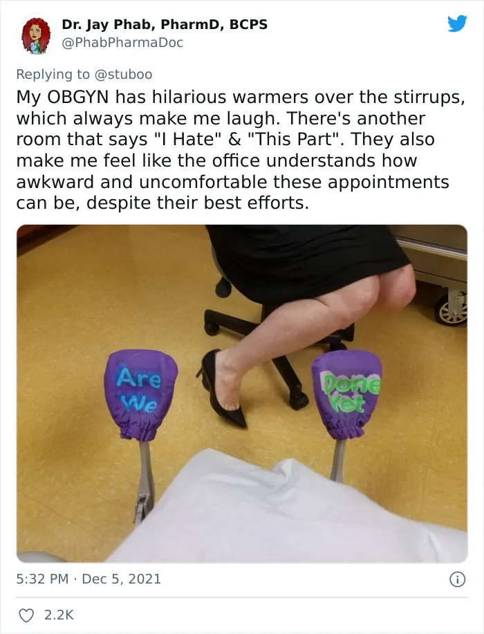 Gynecologist Is Opening His Own Practice And Asked Twitter To Tell Him What He Should Include In His Office And People Gave These 40 Suggestions