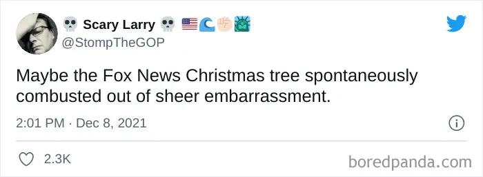 Someone Sets The Fox News Christmas Tree On Fire, And Here’s How The Internet Reacted (30 Pics)