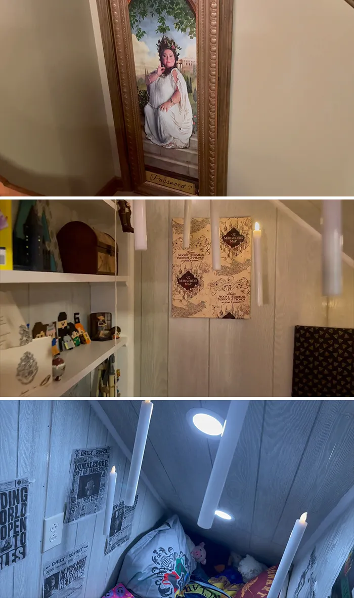 Harry Potter Themed “Cupboard Under The Stairs” For My 8 Year Old Daughter For Christmas