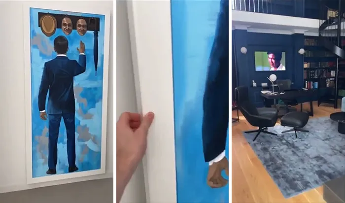 This Library Behind A Painting