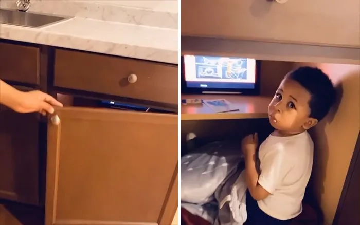 Una madre encuentra la cueva secreta de su hijo con un iPad, snacks y una manta