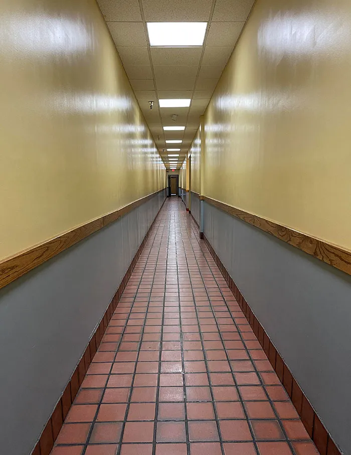 Hallway To Bathroom In The Mall - As Soon As I Entered It The Christmas Music Playing On The Speakers Got Really Faint And The Sound Of The Lights Grew Louder
