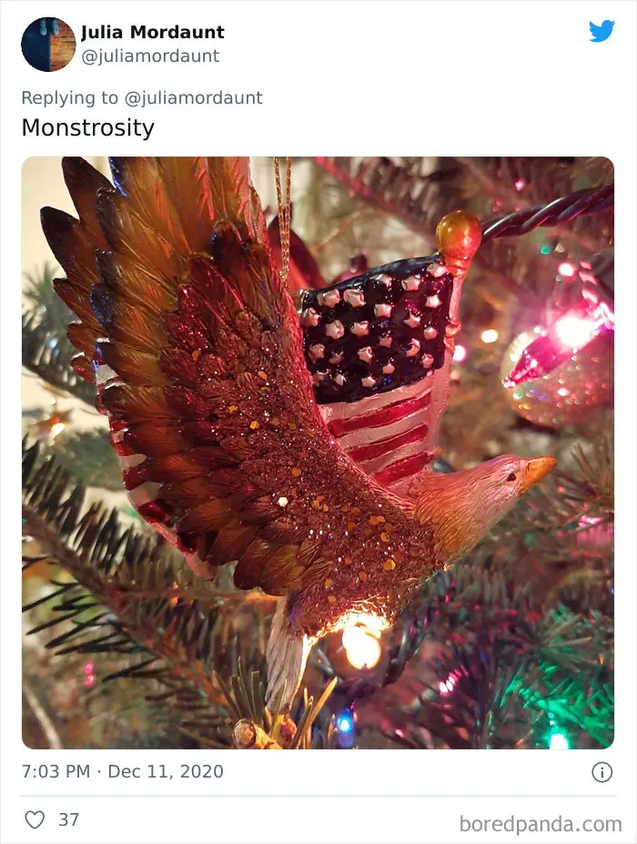 Mom And Daughter Have Been Exchanging The Ugliest Ornaments For Christmas And Their Tree Is Getting More Hilarious Each Year (23 Pics)