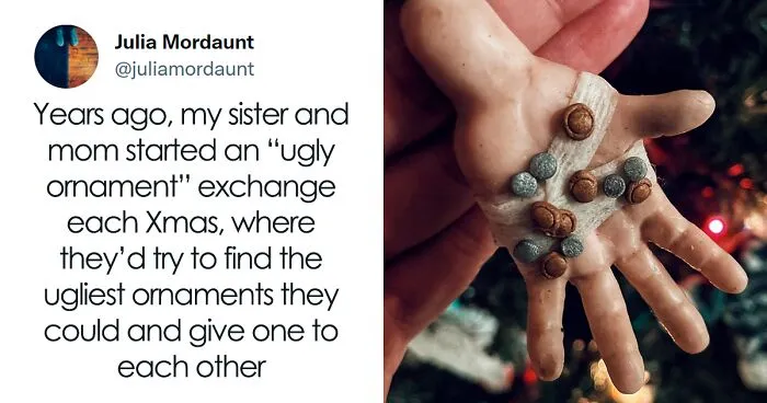 Mom And Daughter Have Been Exchanging The Ugliest Ornaments For Christmas And Their Tree Is Getting More Hilarious Each Year (23 Pics)