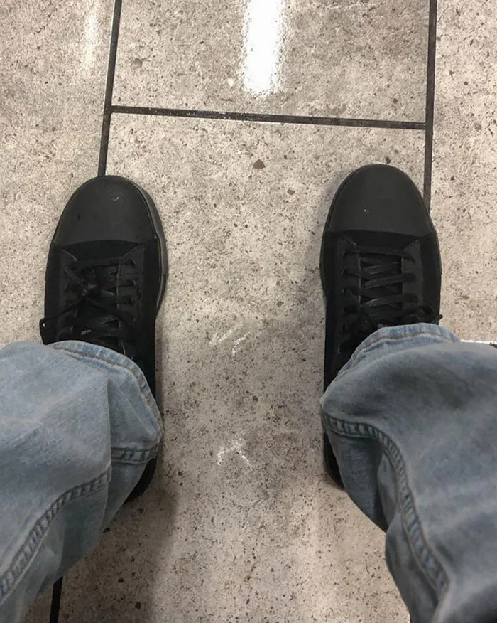 The Other Day I Slipped And Fell At Work As I Was Wearing Old Worn Out Shoes, So My Coworker Gave Me A Fresh Pair Of Non Slips When She Found Out About The Incident