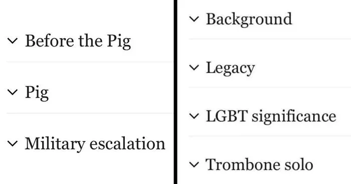 People Are Amused By These 15 Screenshots Of Wikipedia Tables Of Contents That Come Without Context Shared On Twitter
