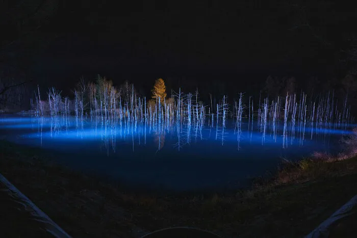 "Blue Pond Of Late Autumn"