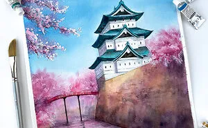 I Create 12 Watercolor Landscapes With Castles Within A Year