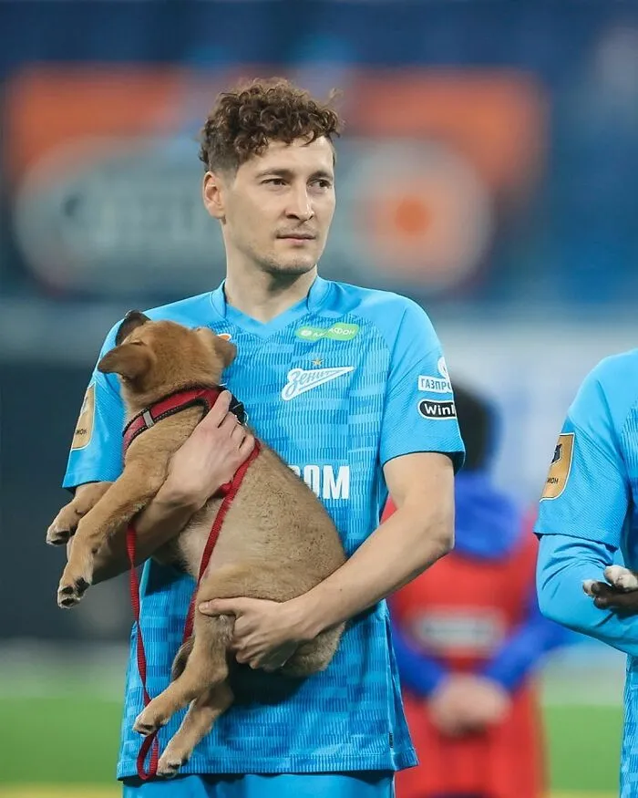 Russian Football Team Won People's Hearts After Walking On Field With Shelter Dogs To Promote Adoption (14 Pics)