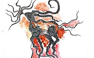 ####imaginative Play Of Terrestrial & Aquatic Life Form - Created Through Water Colour & Black Pen