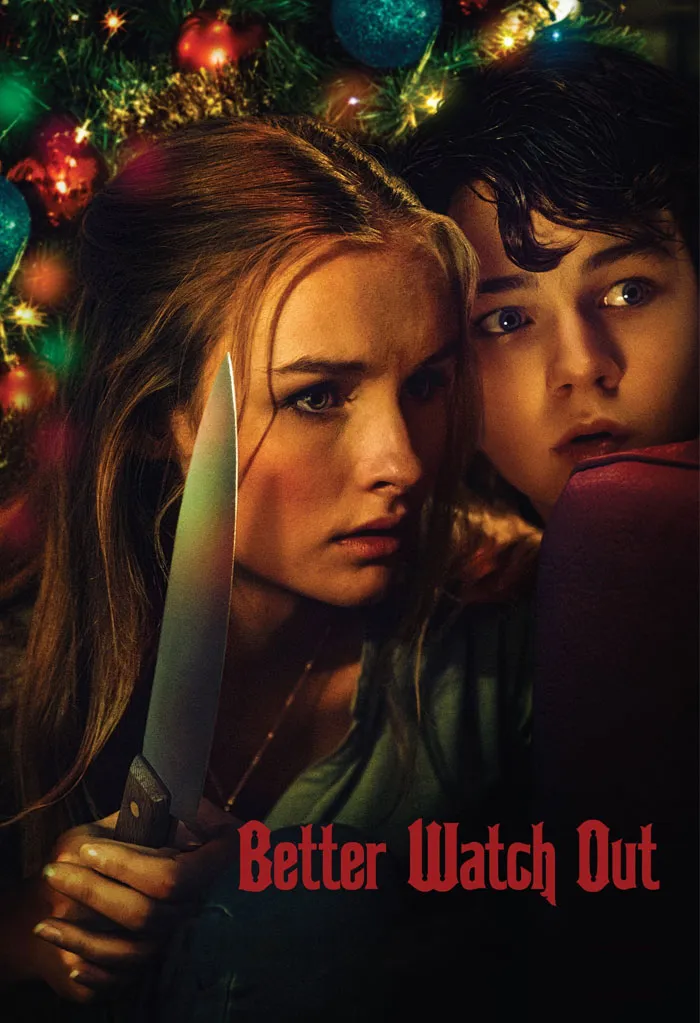"Scene from Better Watch Out, a gripping Christmas movie with suspenseful holiday-themed elements."