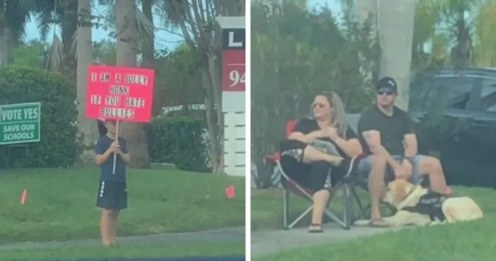 Parents Spark Debate After Making Their Son Stand Outdoors With A Sign ‘I Am A Bully’ As A Punishment