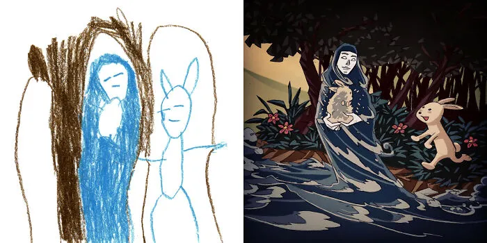 Propuesta de la niña artista Liv, fan art de @cozacana_